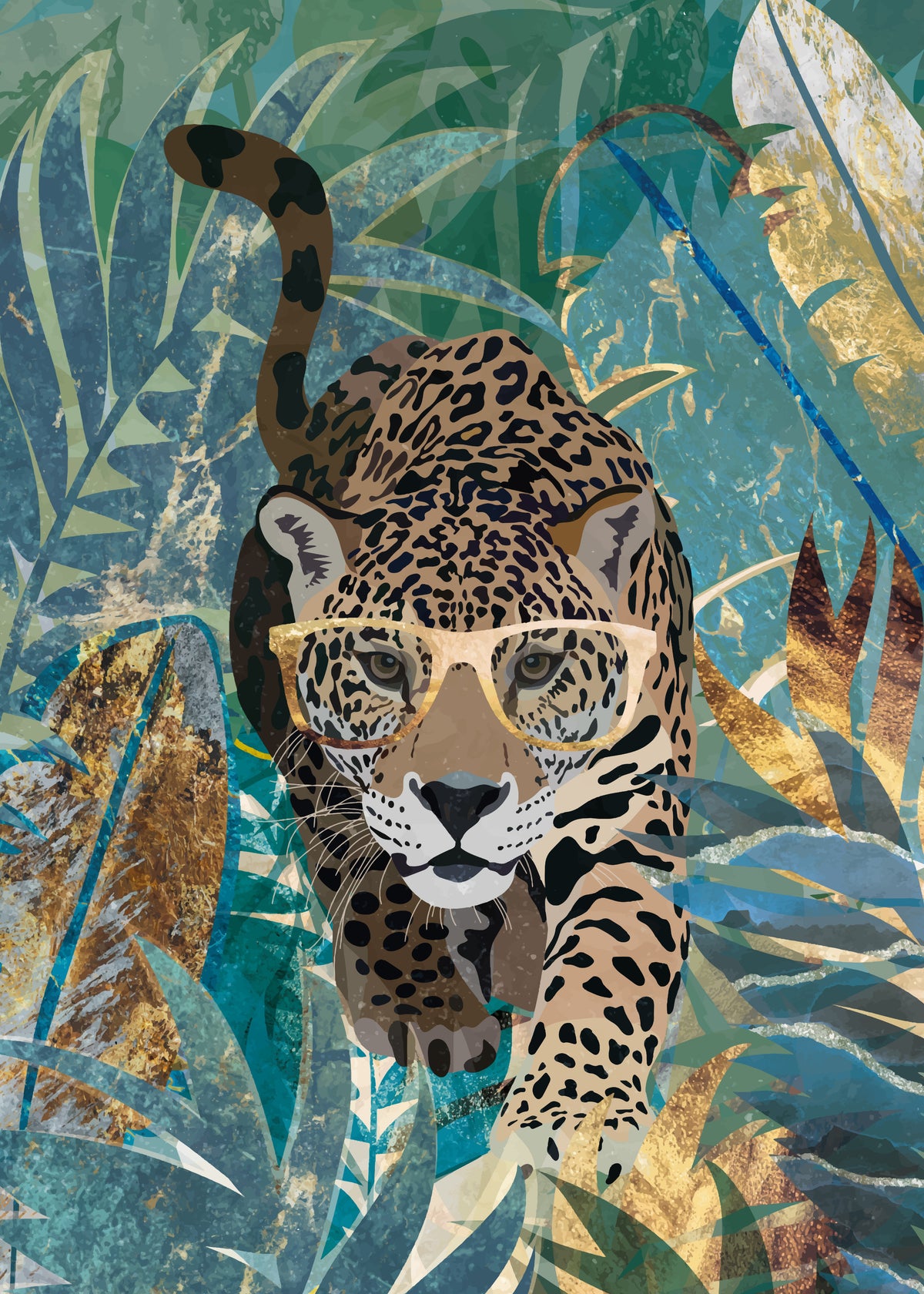 Curious jaguar in the jungle - Unframed art print