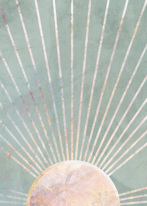 Sage green Boho Sunrise 1 - Unframed art print