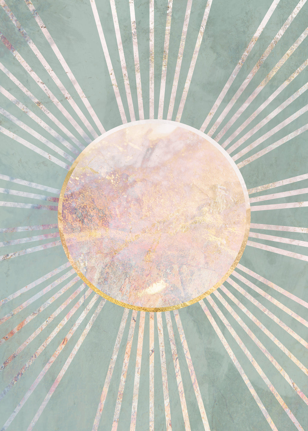 Sage green Boho Sunrise 2 - Unframed art print
