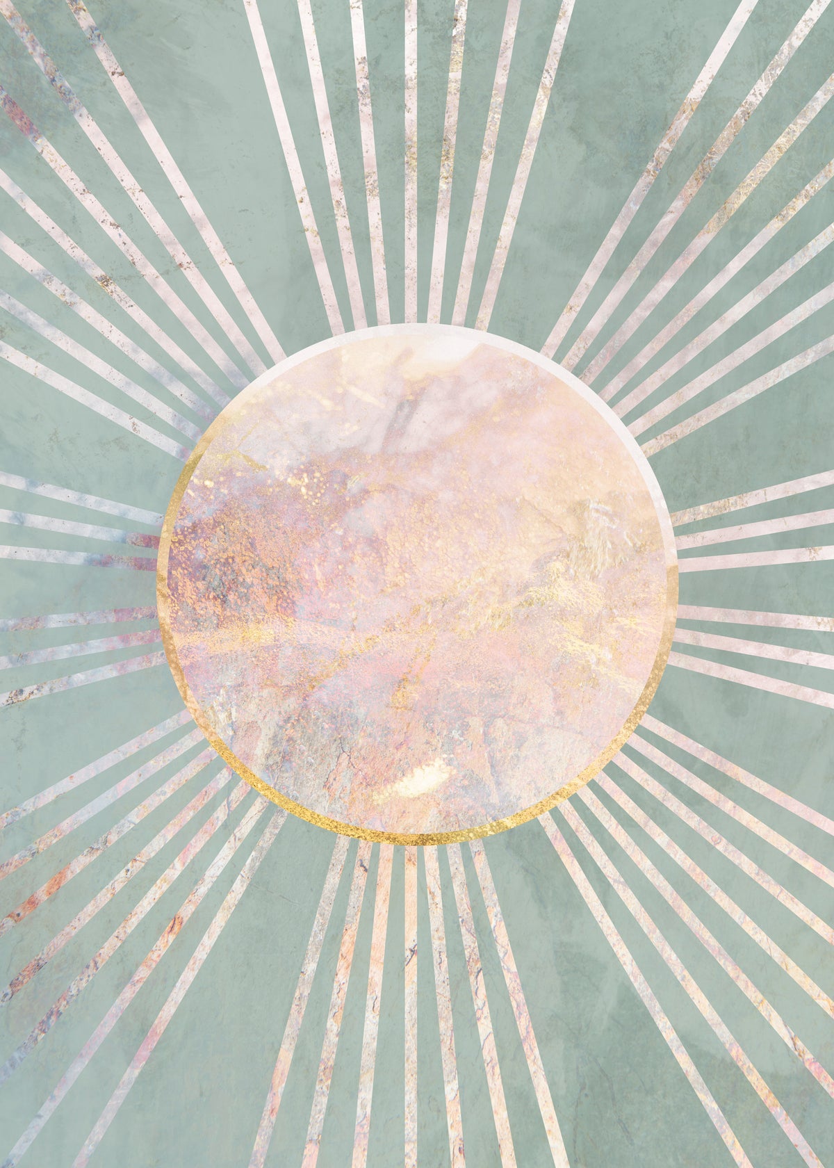 Sage green Boho Sunrise 2 - Unframed art print