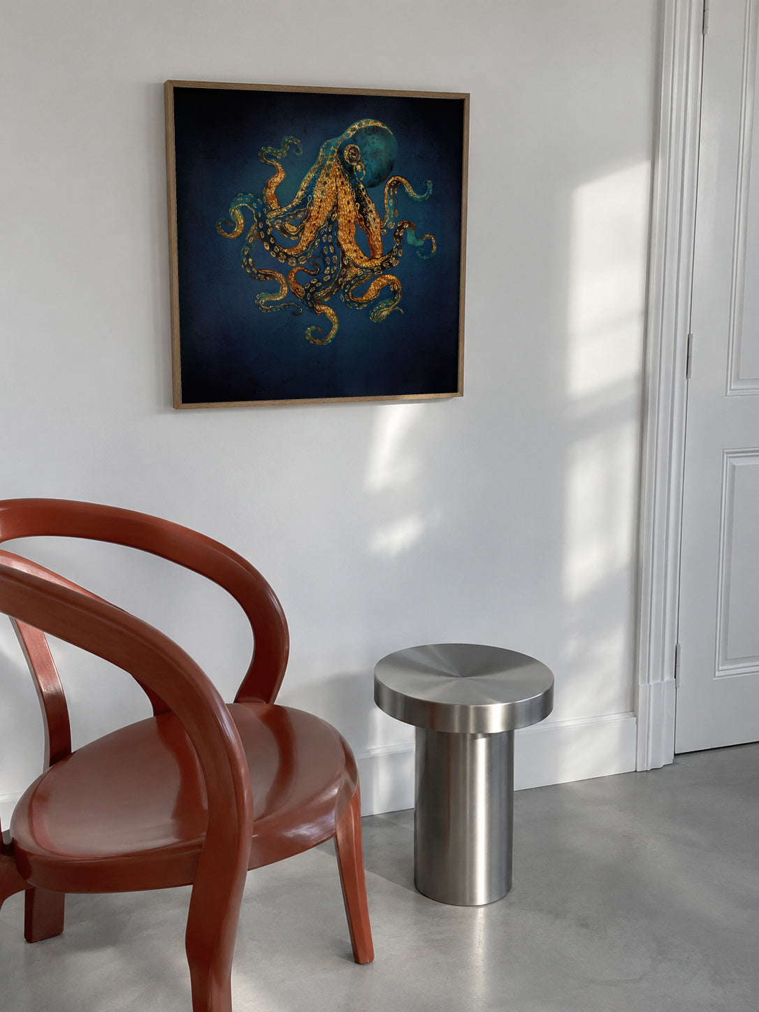 Underwater Dream IV Square - Framed poster in an interior