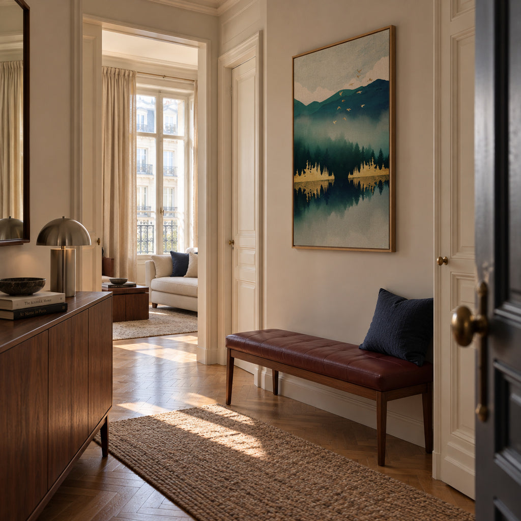 Mist Reflection - Framed canvas in an interior