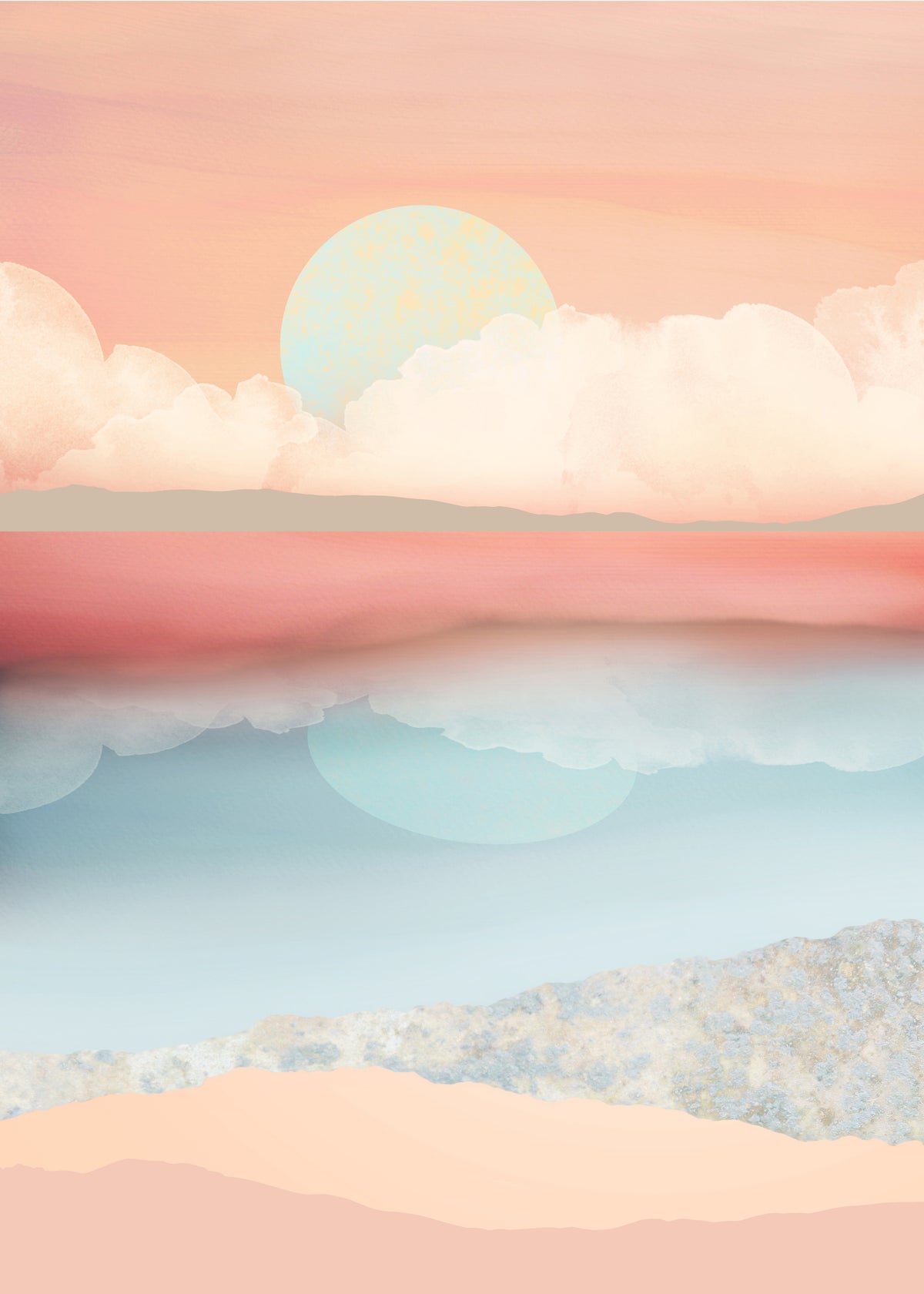 Mint Moon Beach - Unframed art print