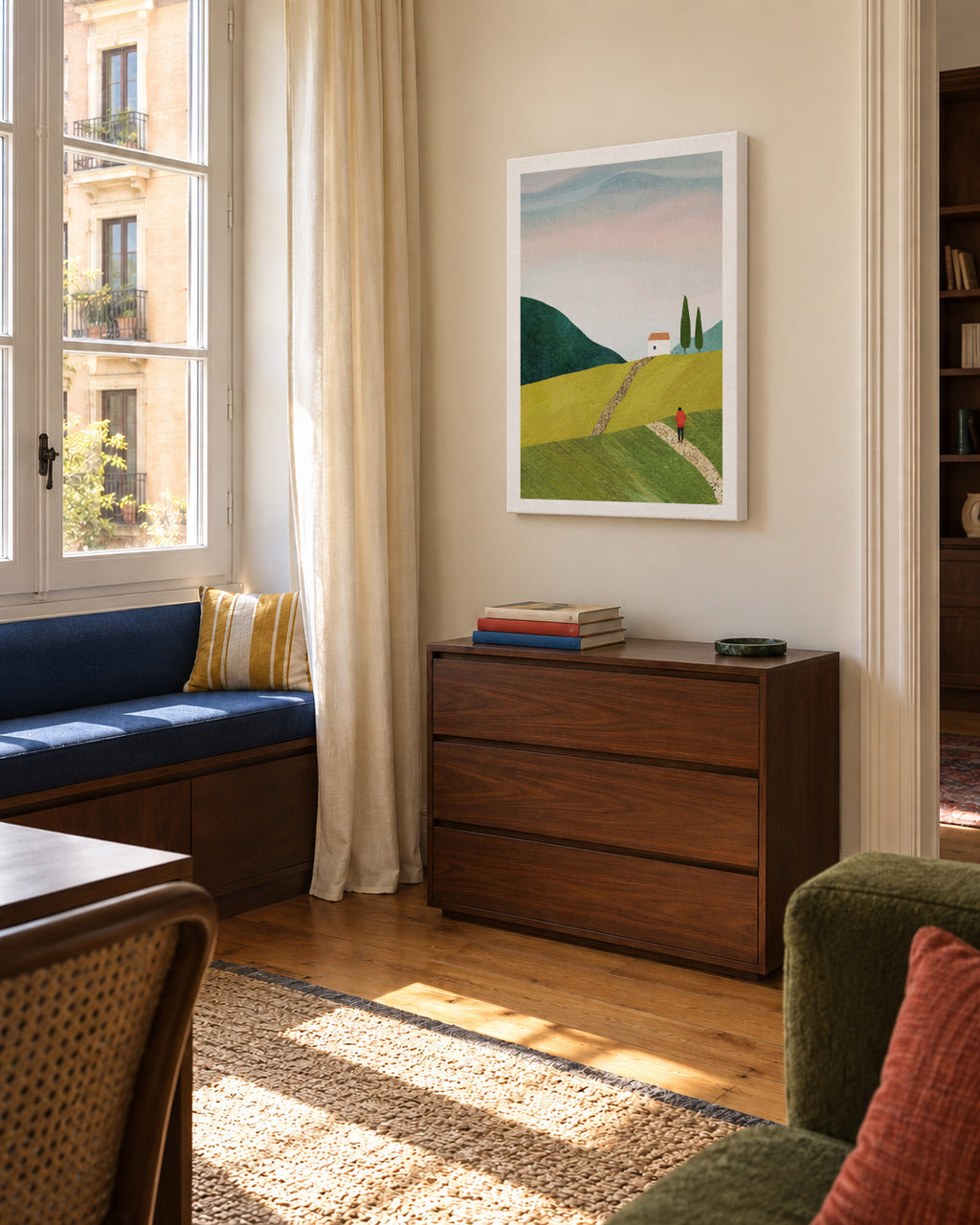 Walking Home - Unframed canvas in an interior