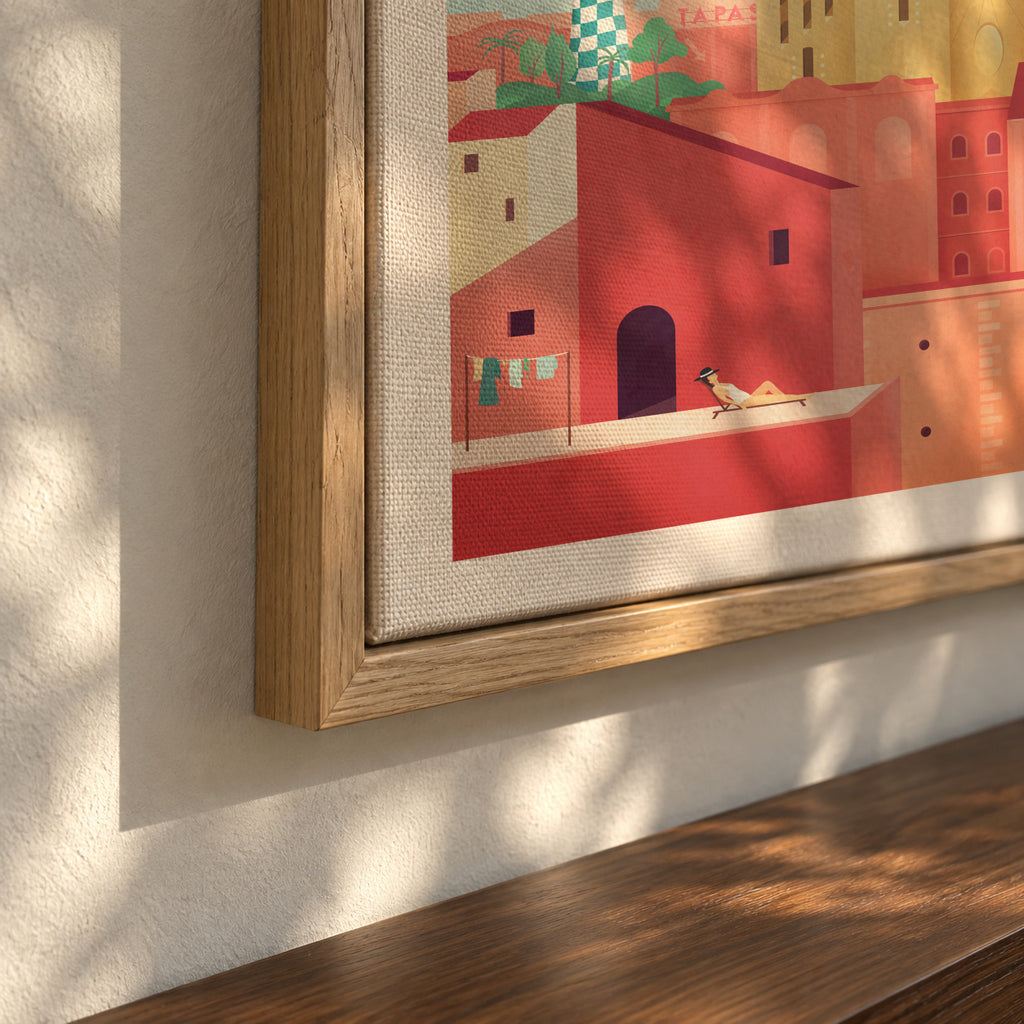 Barcelona - Framed canvas detail
