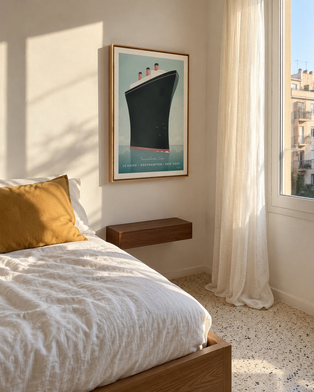 Transatlantic - Framed canvas in an interior