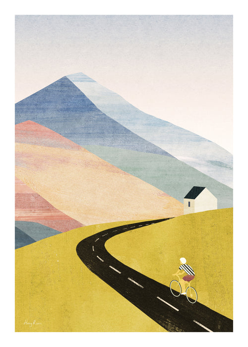 Cycling in the mountains - Unframed art print