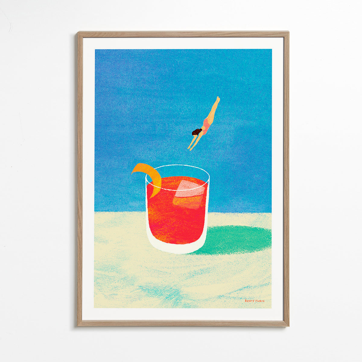 Kitchen art: Negroni dive scene – Oak Frame