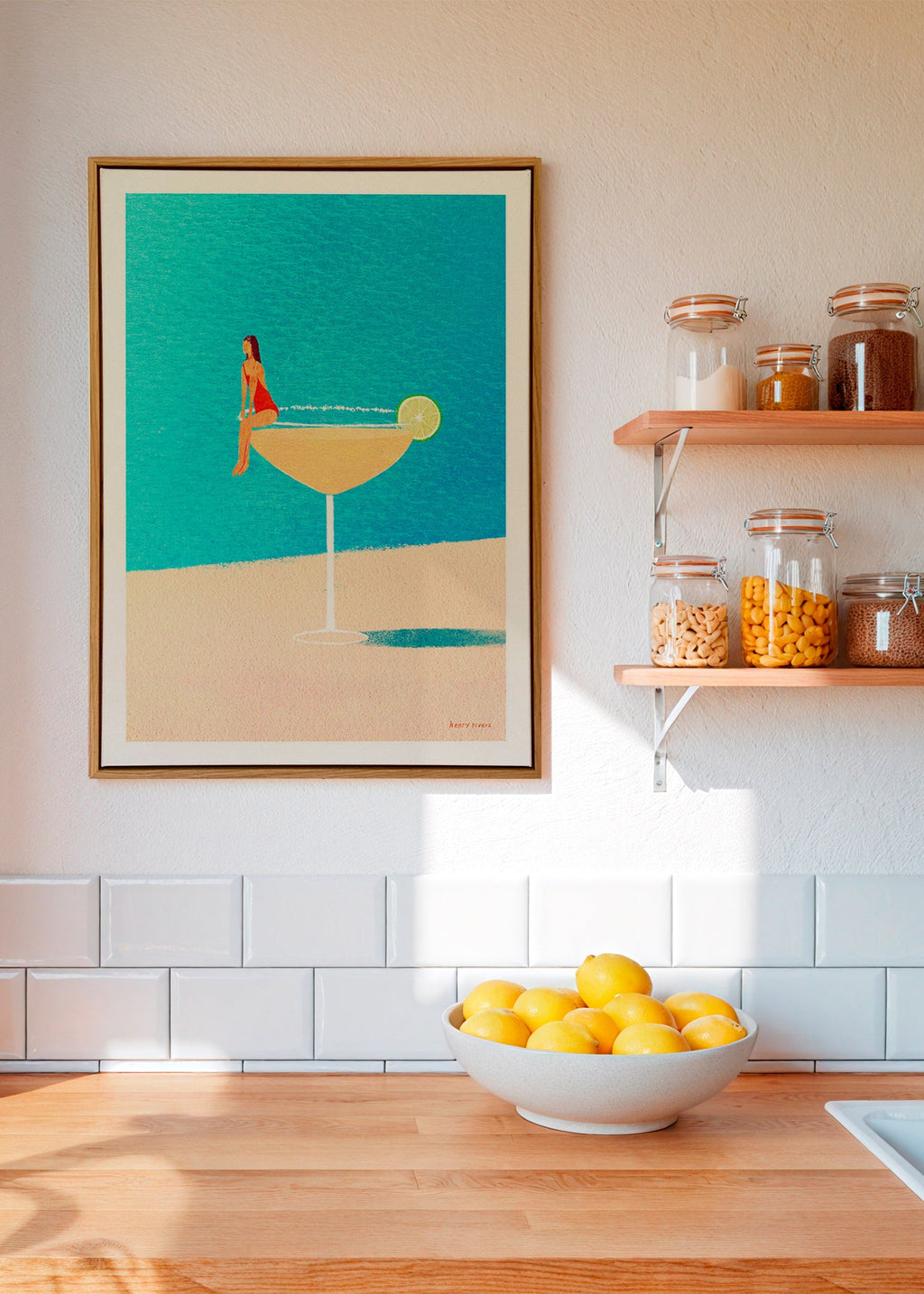 Kitchen art: Margarita glass illustration – Canvas2