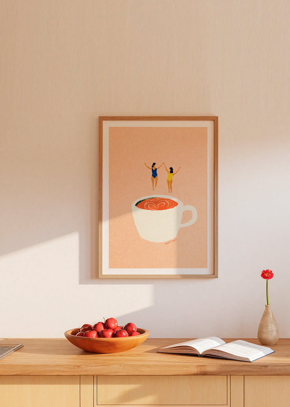 Kitchen art with cup and swimmers – Product1