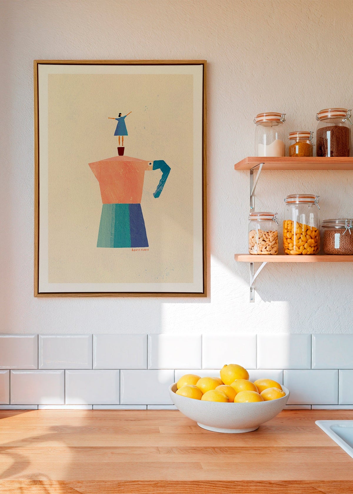 Kitchen art with playful moka silhouette – Canvas1