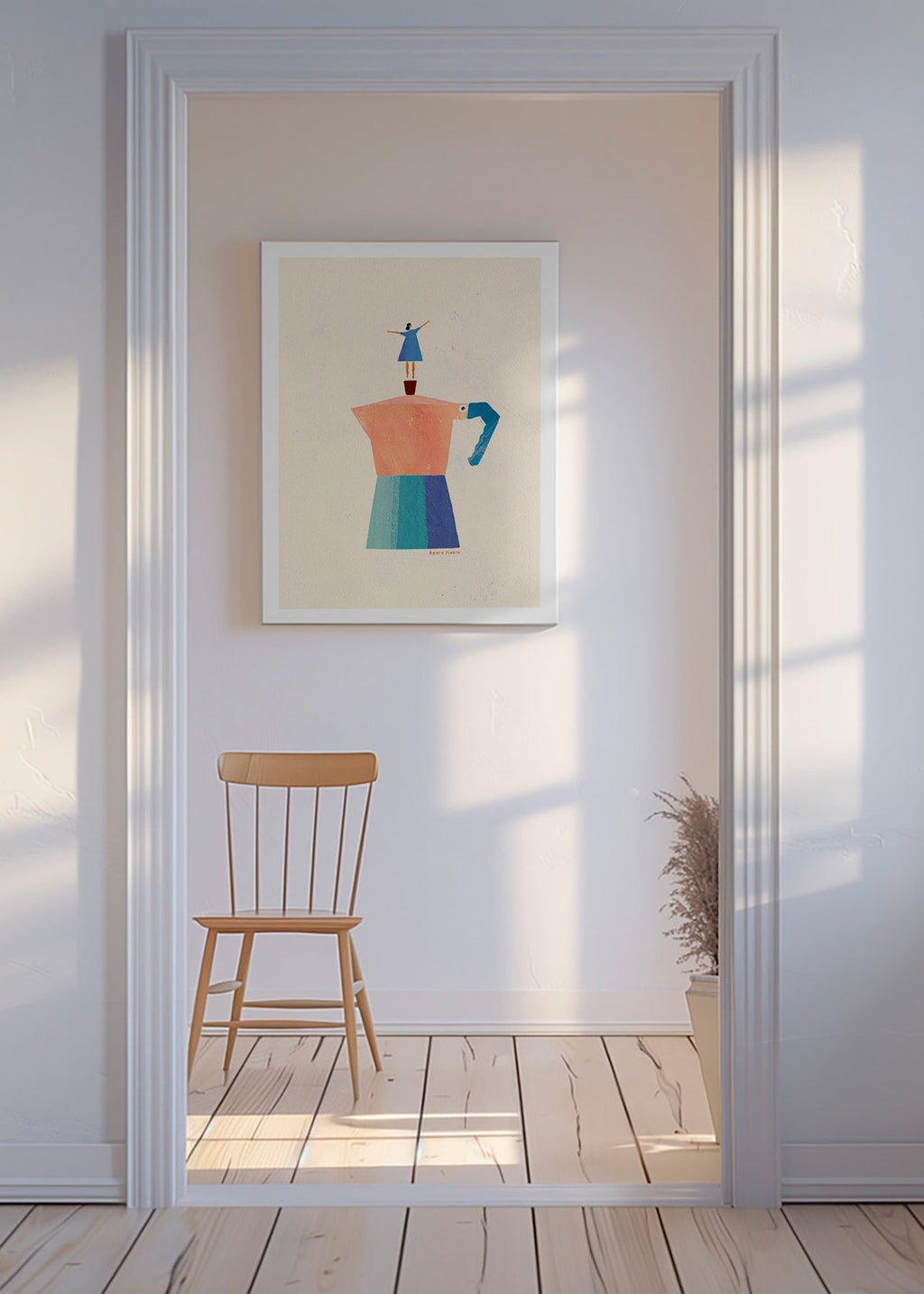 Kitchen art with playful moka silhouette – Canvas