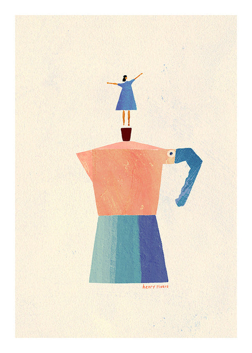 Kitchen art with playful moka silhouette