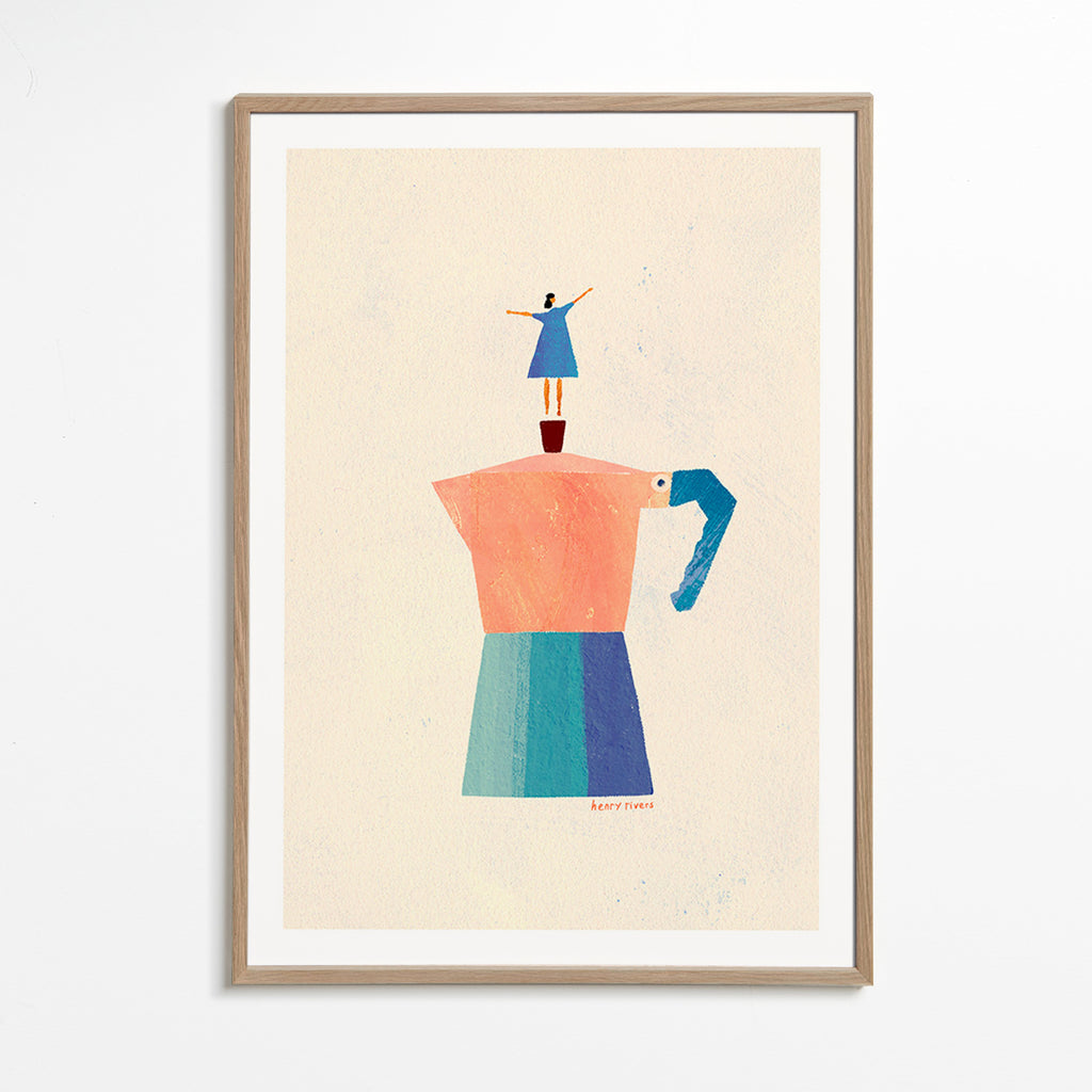 Kitchen art with playful moka silhouette – Oak Frame