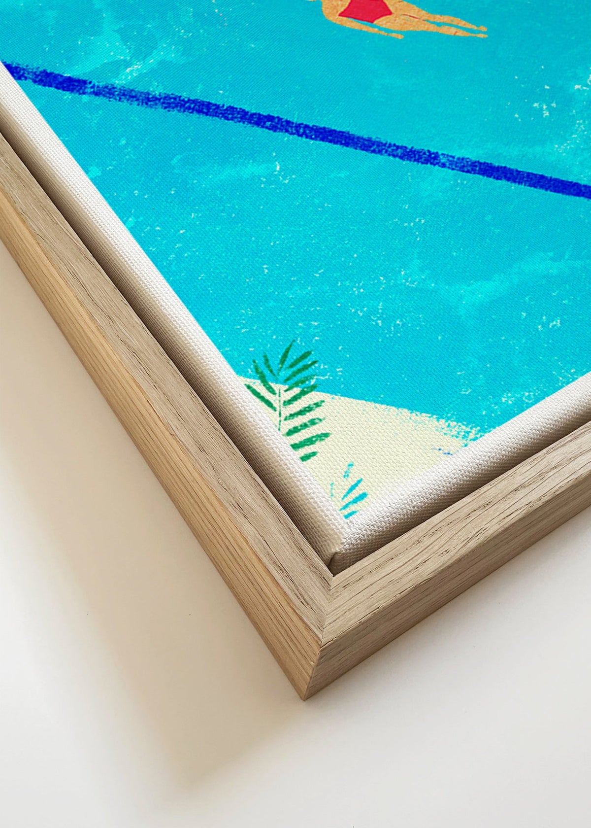 Swimmer illustration over pool – Canvas detail