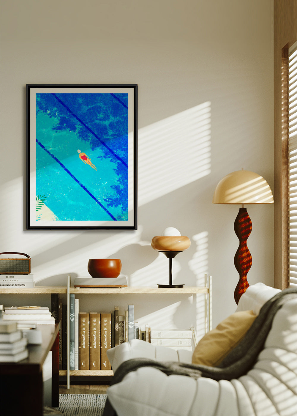 Swimmer illustration over pool – Canvas1