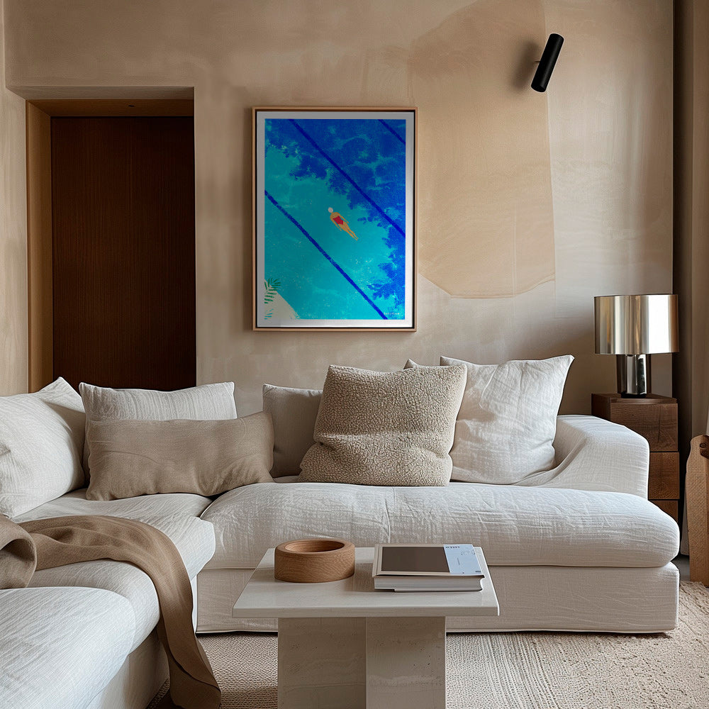 Swimmer illustration over pool – Canvas2