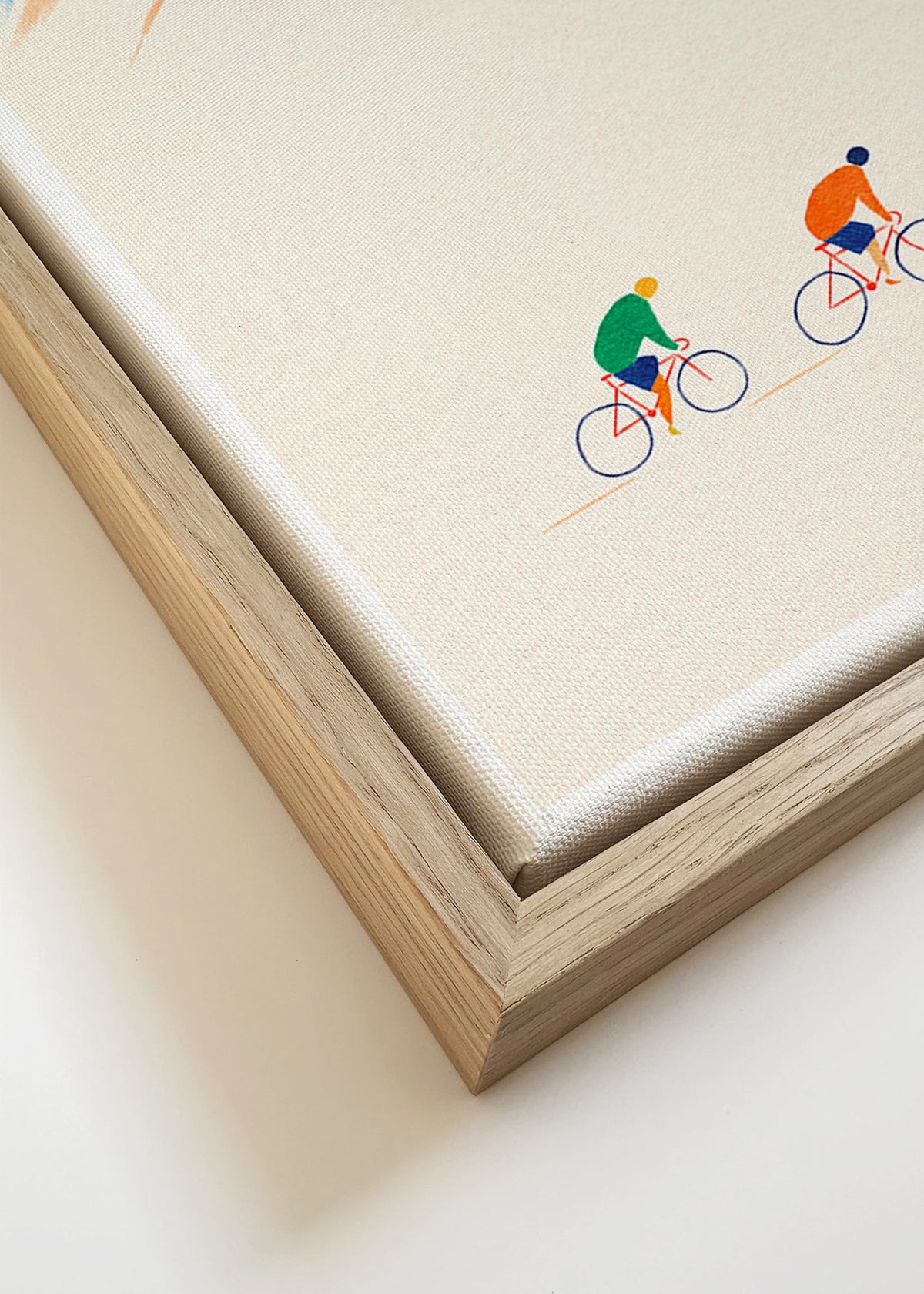 Sports art: mountain cyclists illustration – Canvas detail