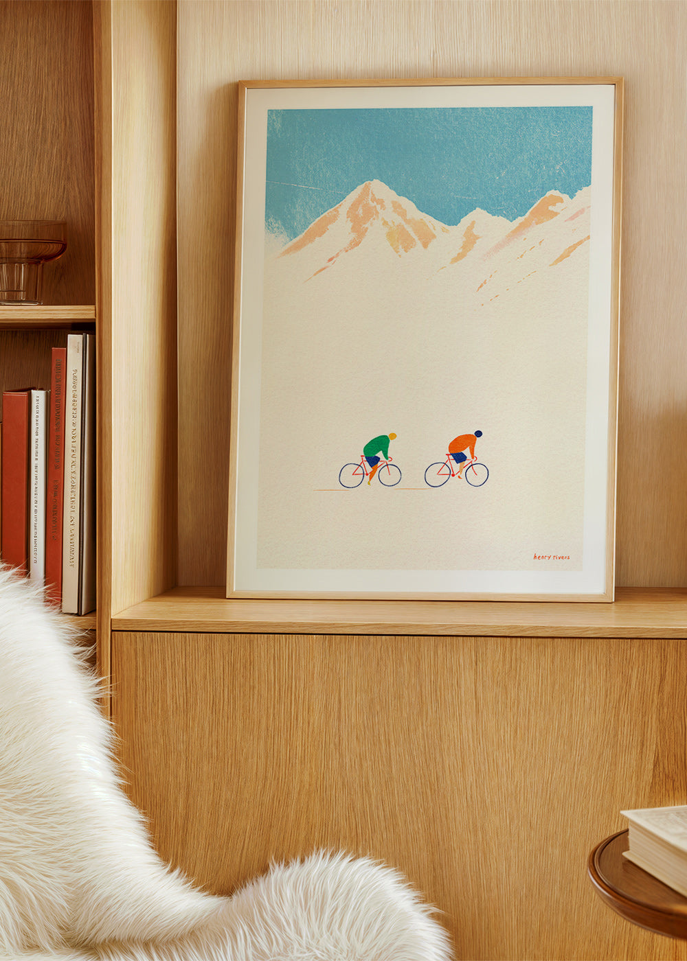 Sports art: mountain cyclists illustration – Product1