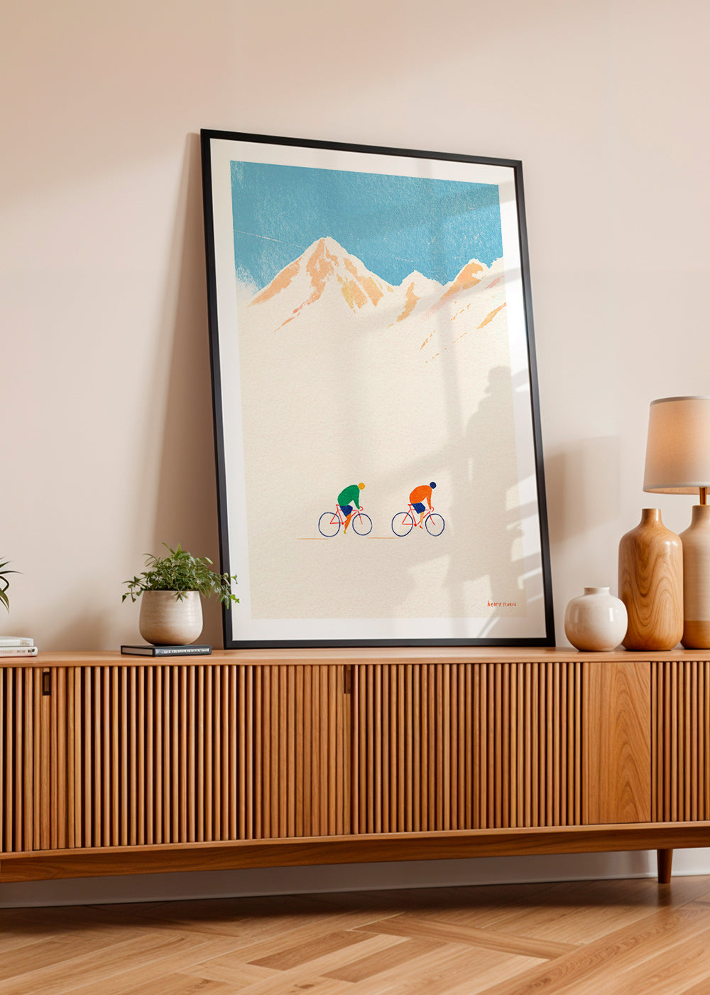 Sports art: mountain cyclists illustration – Product3