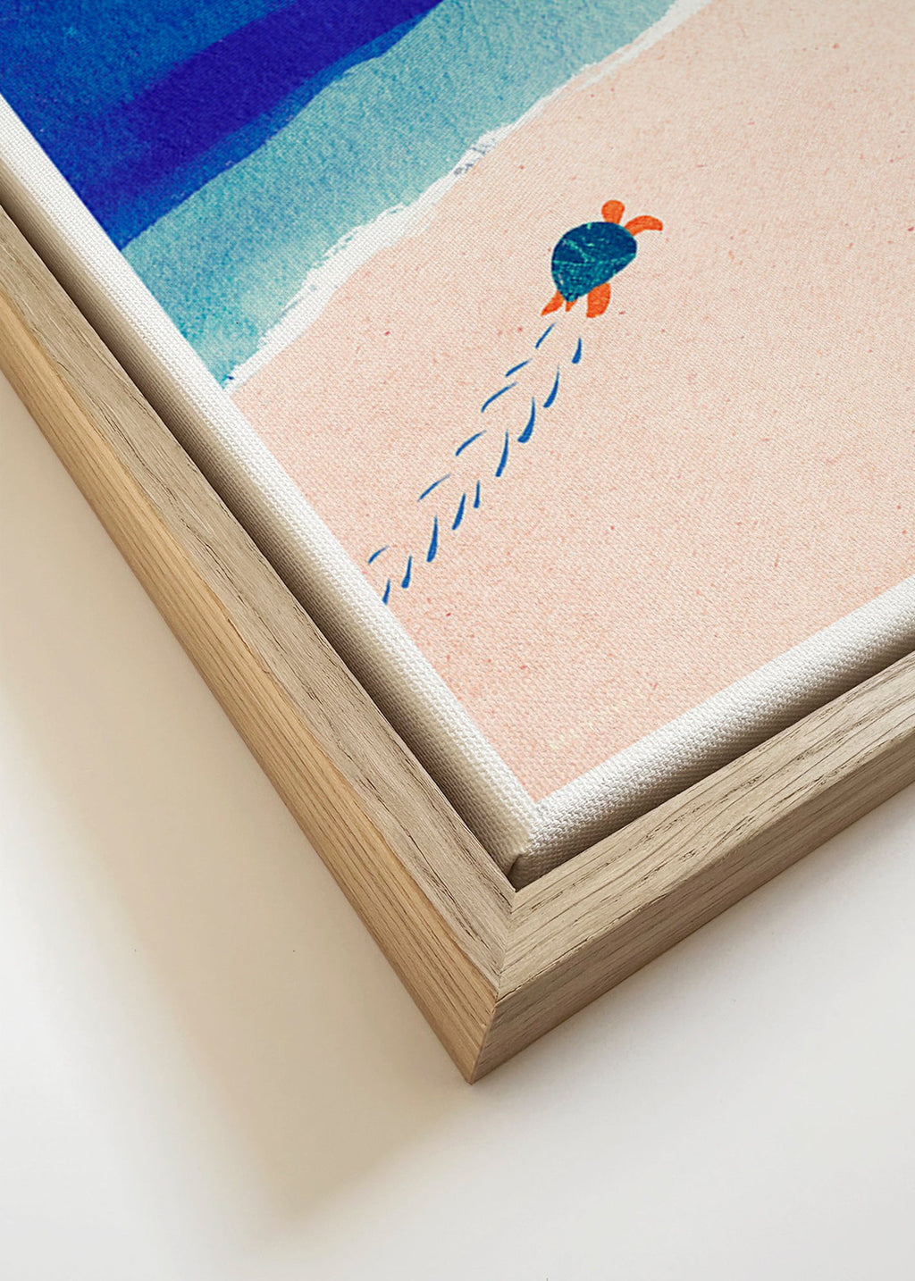 Turtle by the Sea Illustration – Canvas detail