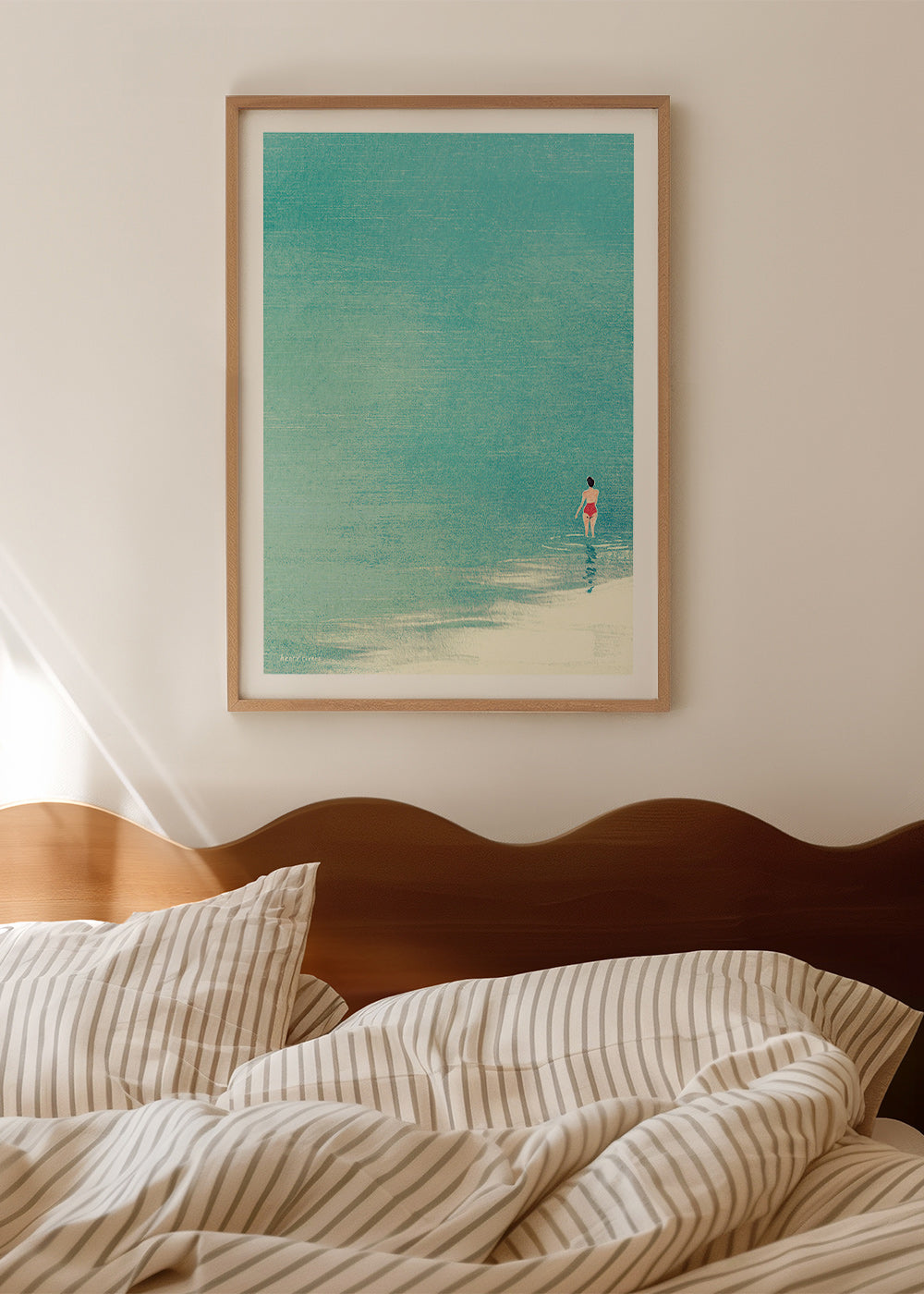 Landscape art: lone bather on calm horizon – Product2