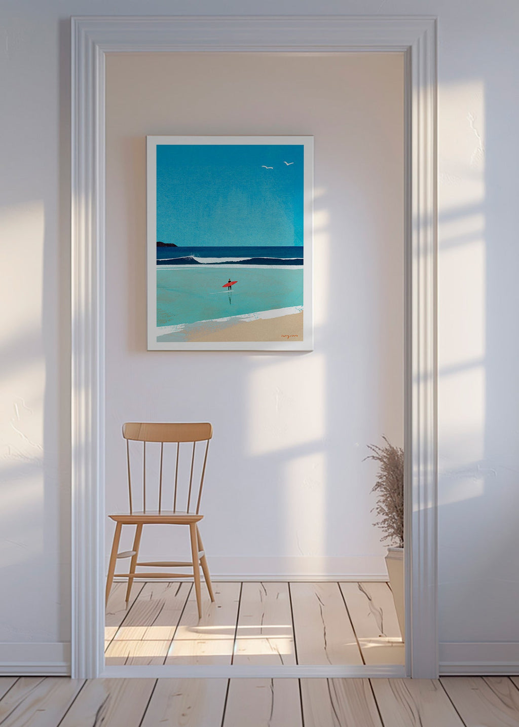 Sports art: surfer on the shore – Canvas