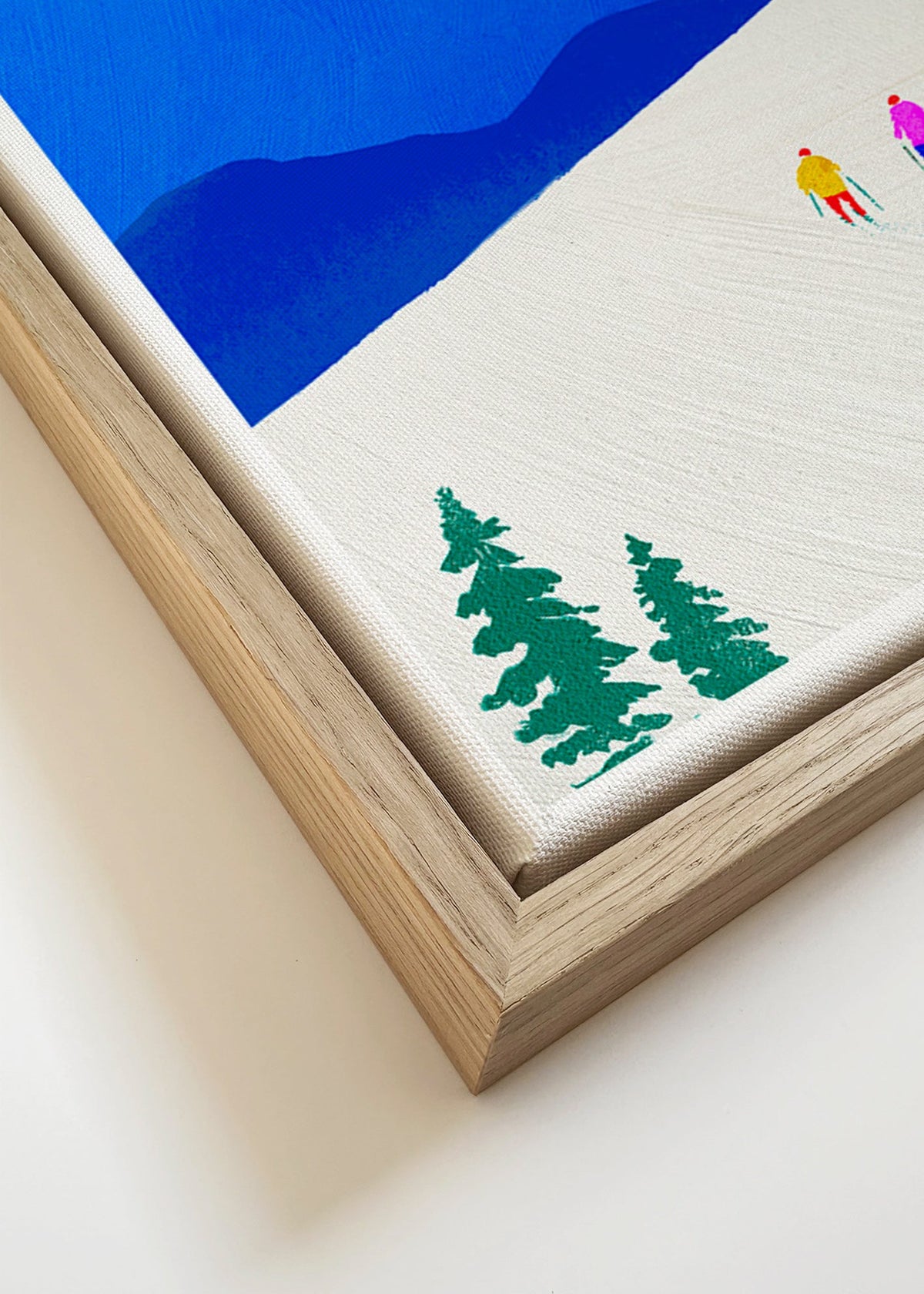 Sports art: two skiers on a snowy slope – Canvas detail