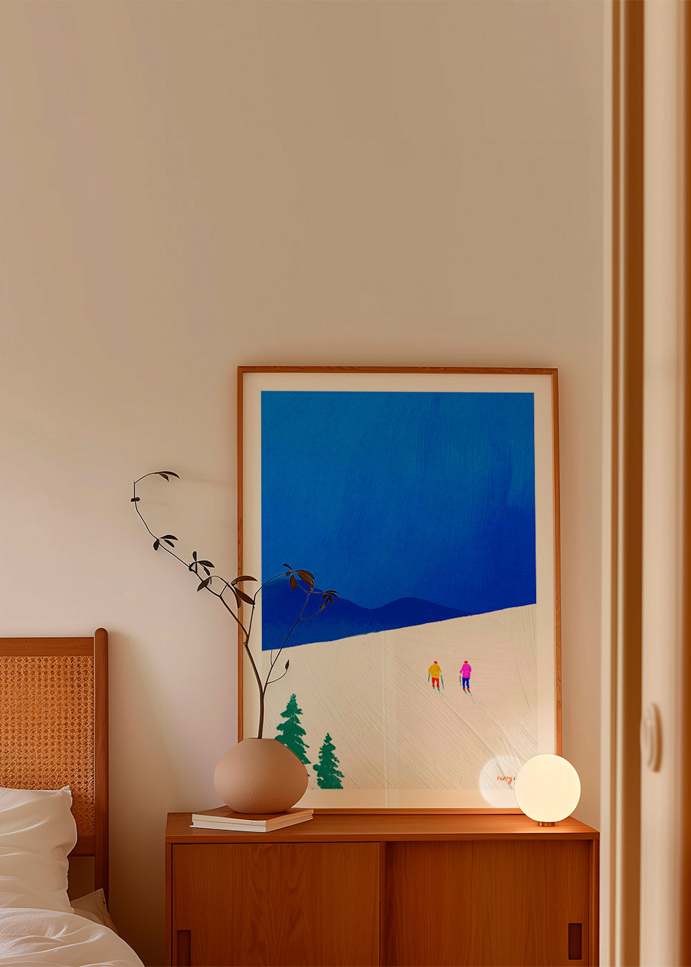 Sports art: two skiers on a snowy slope – Product2