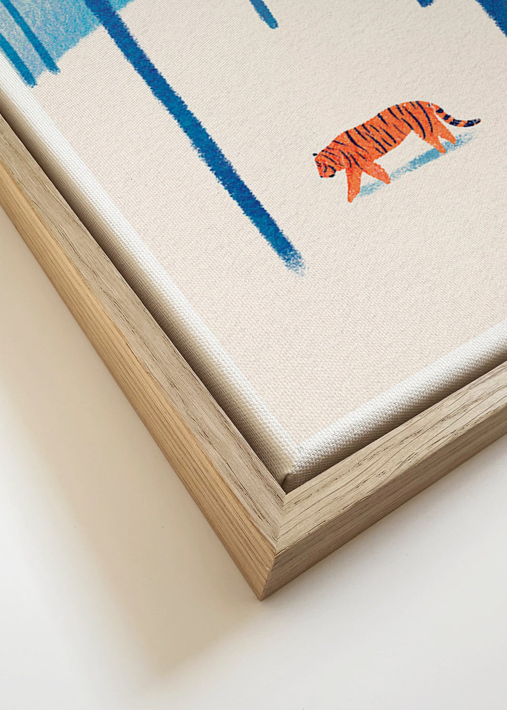 Artwork tiger in snow – Canvas detail