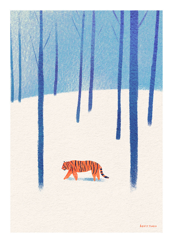 Artwork tiger in snow