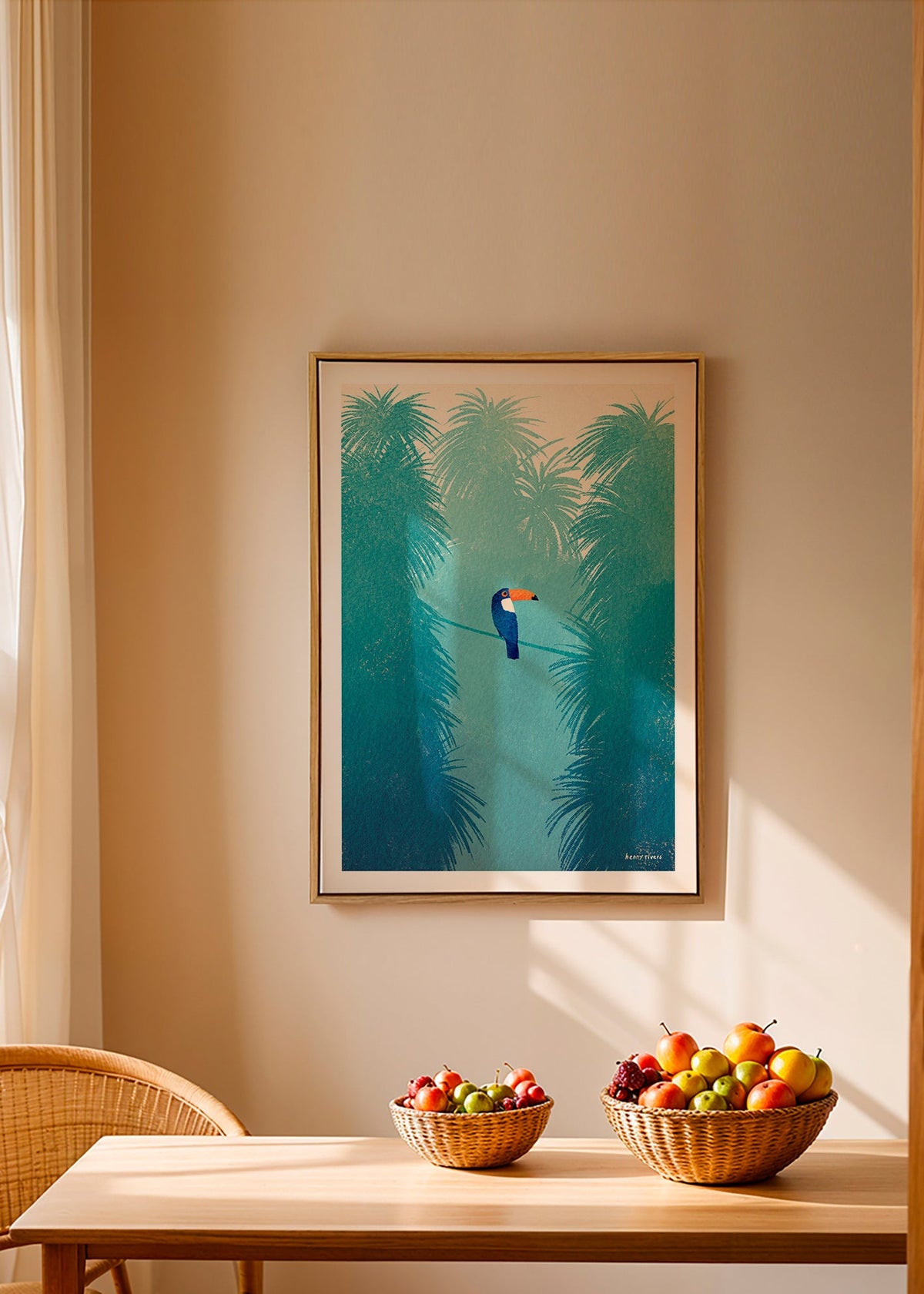 Toucan illustration on tropical perch – Canvas2