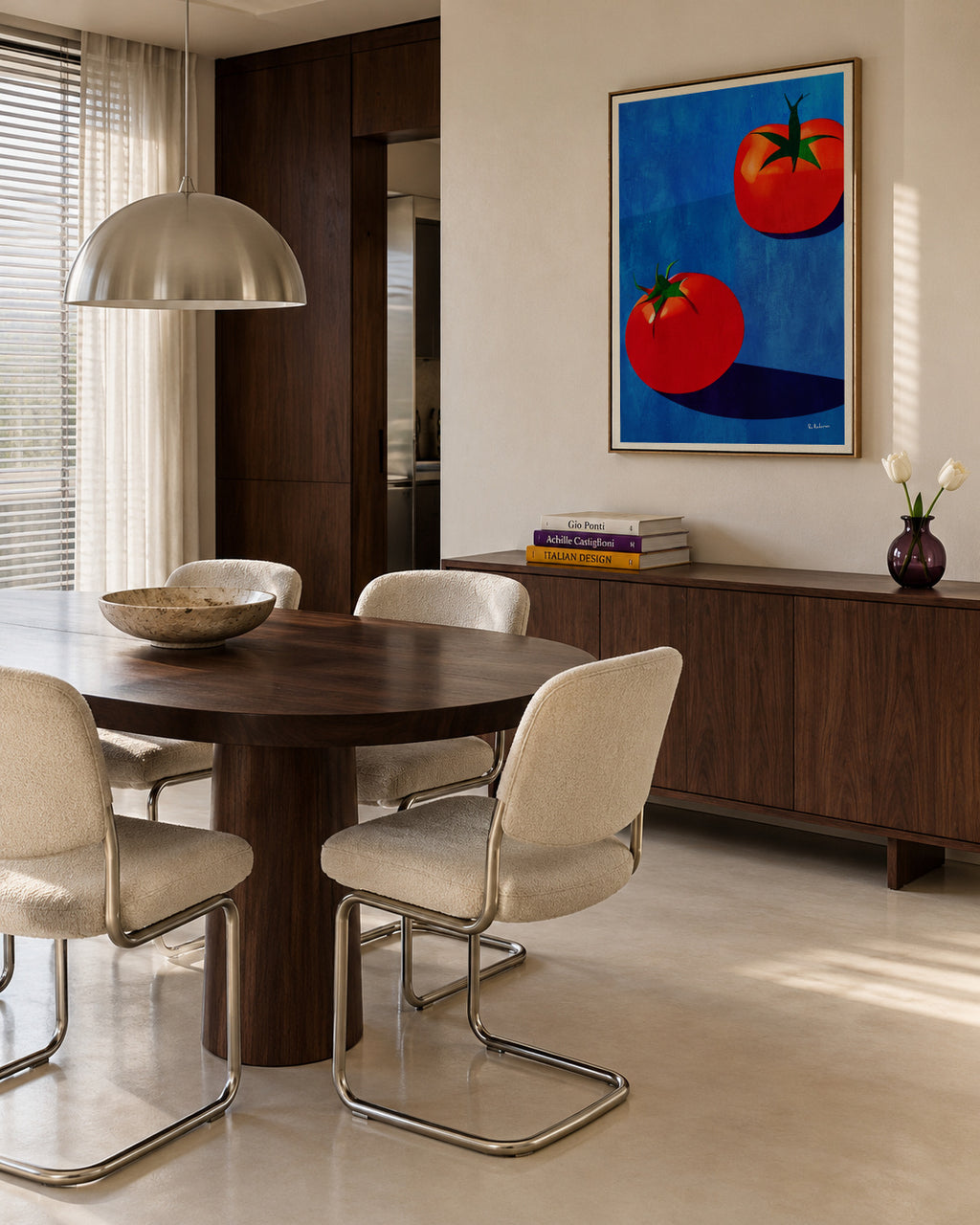 Deux Tomates - Framed canvas in an interior
