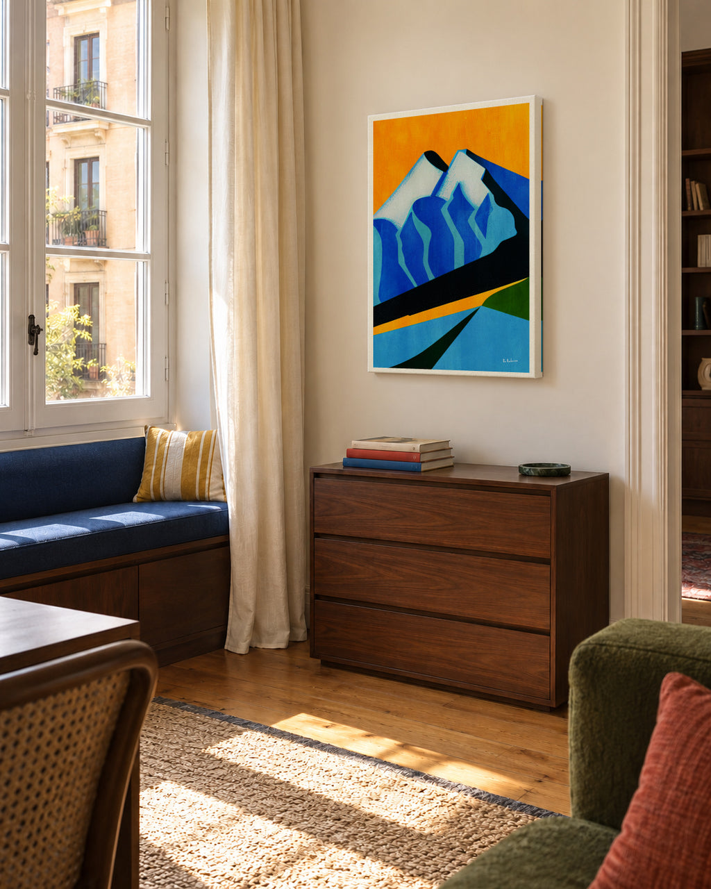 Mont Blanc, 1931 - Unframed canvas in an interior