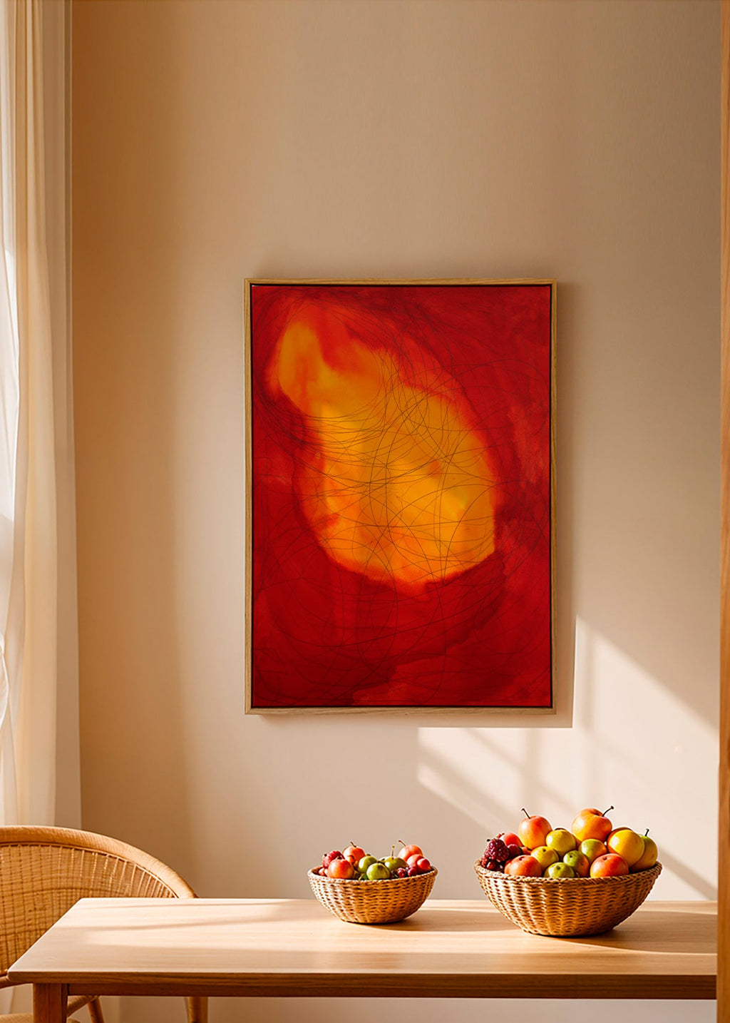 Abstract artwork in red and yellow – Canvas2