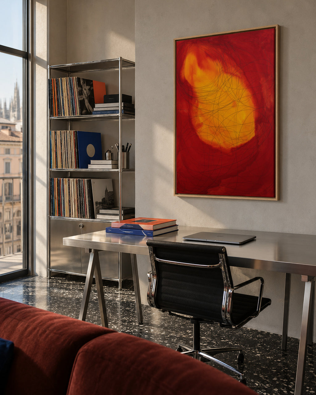 Amor pasional - Mónica López - Framed canvas in an interior