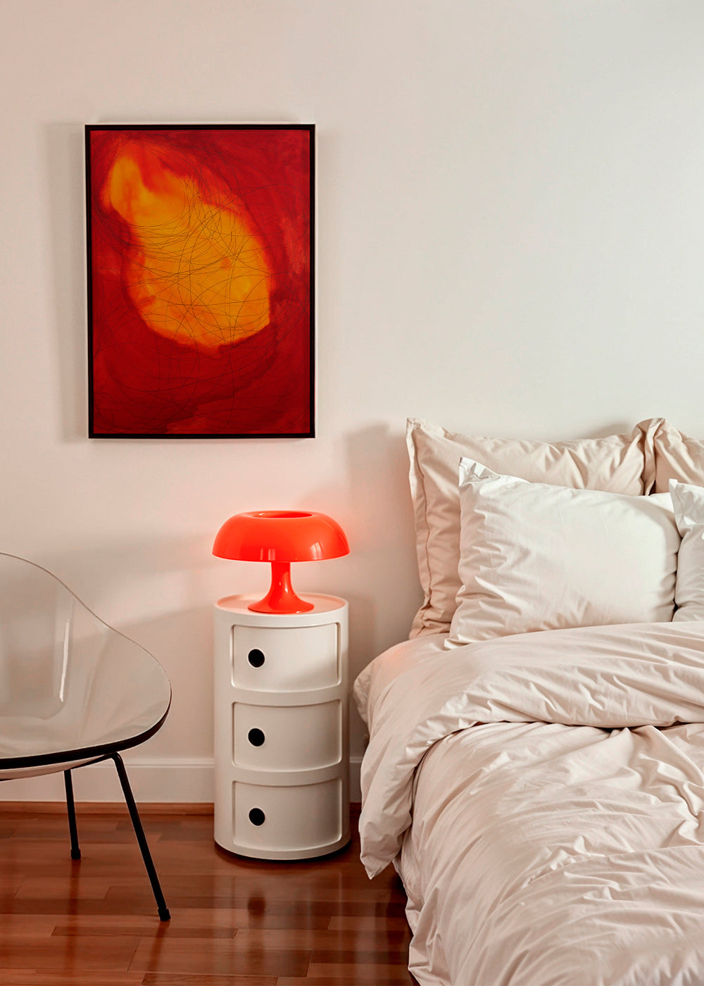 Abstract artwork in red and yellow – Product1