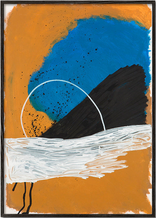 Abstract artwork arch over sea tones – Black Frame