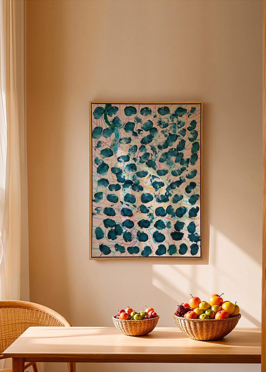 Abstract artwork with blue blotches – Canvas2