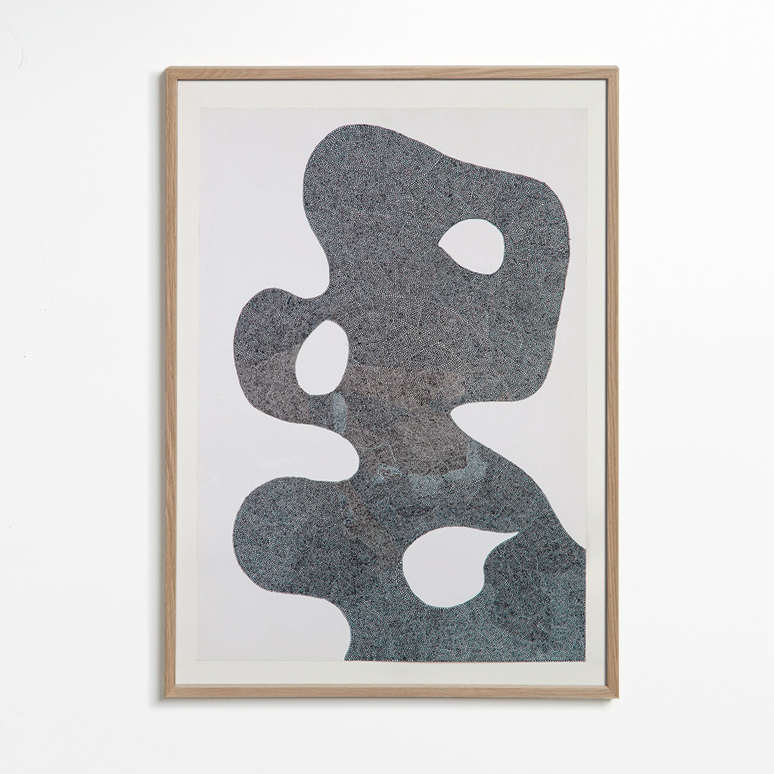 Dotted abstract artwork, large silhouette – Oak Frame