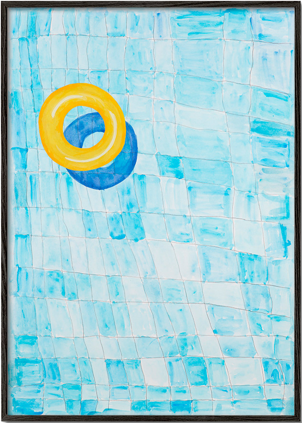 Minimalist pool ring artwork – Black Frame
