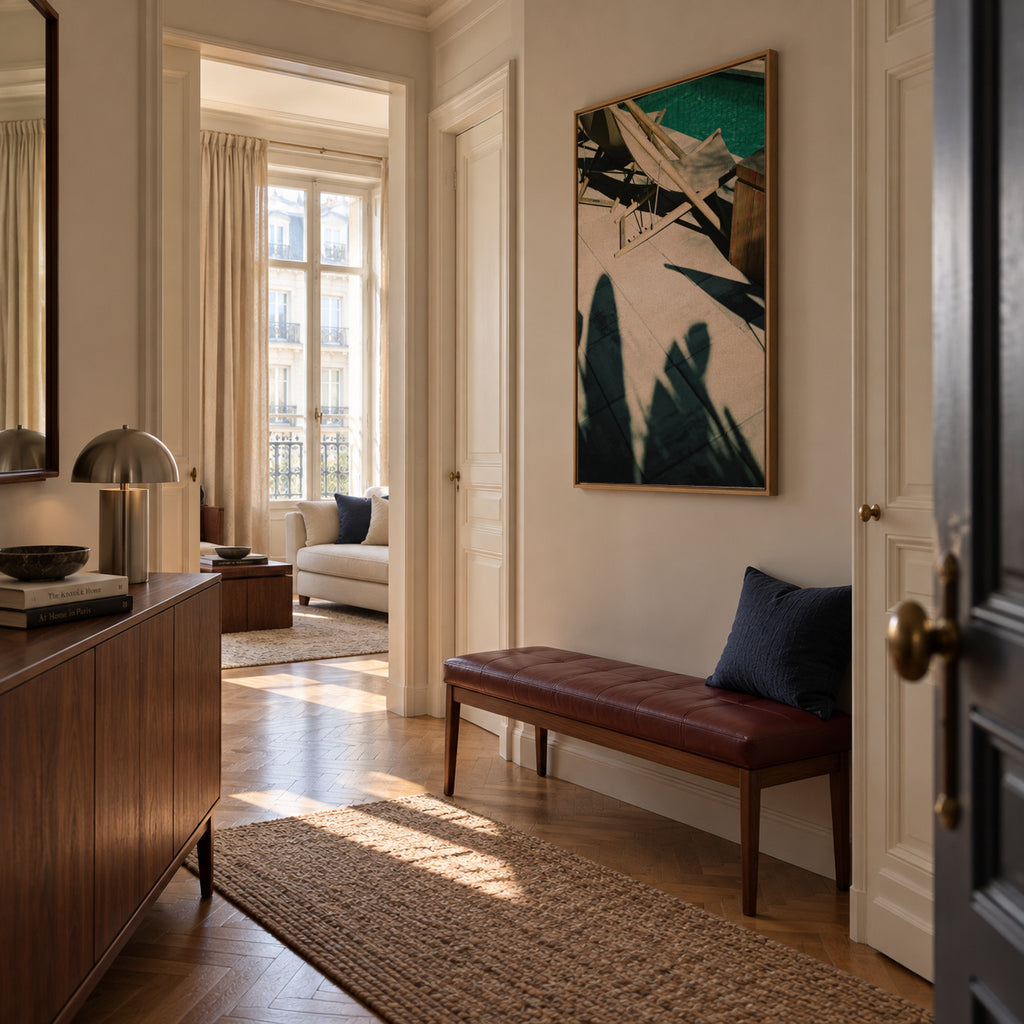 BARCELONA POOL - Framed canvas in an interior