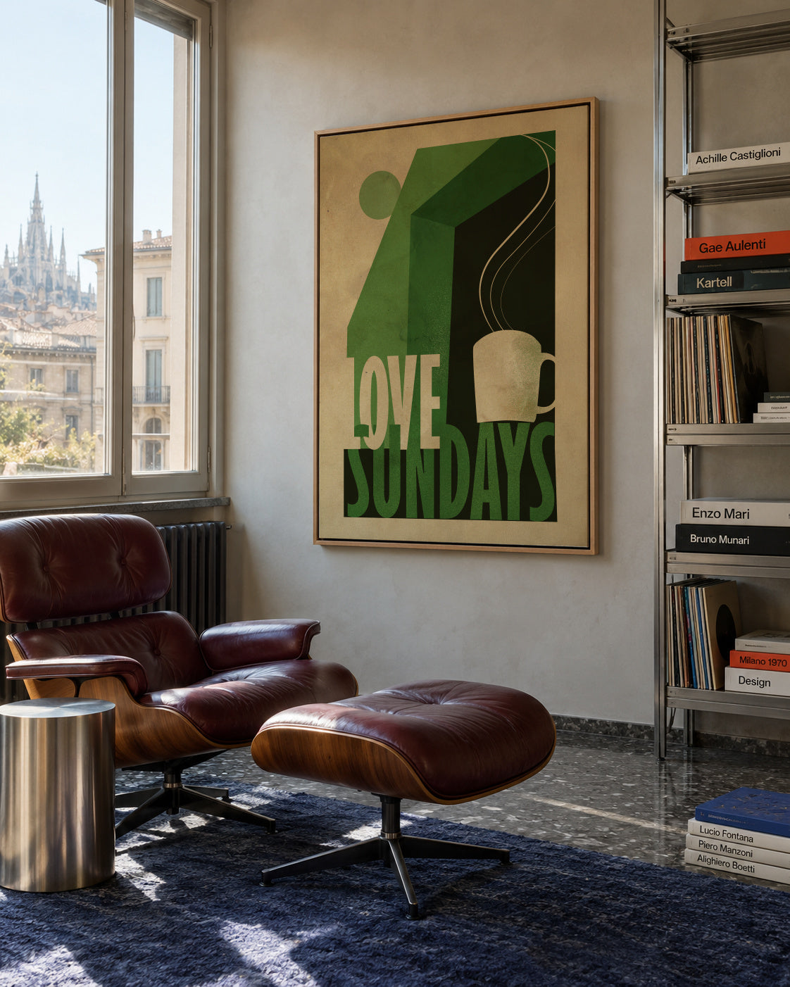 Love Sunday print - Framed canvas in an interior