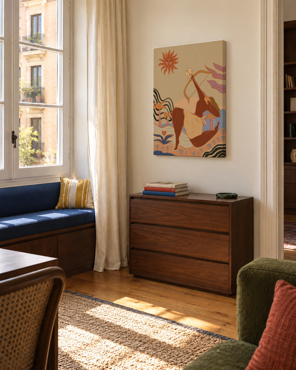 Bow And Arrow - Unframed canvas in an interior