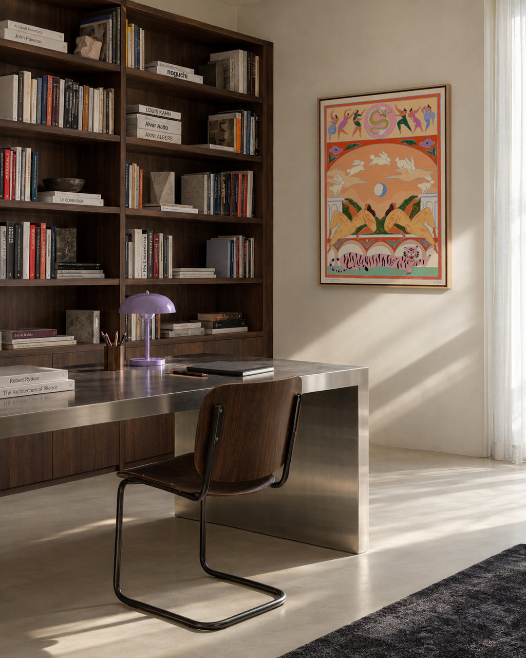 Rabbit Jumps Over the Moon - Framed canvas in an interior