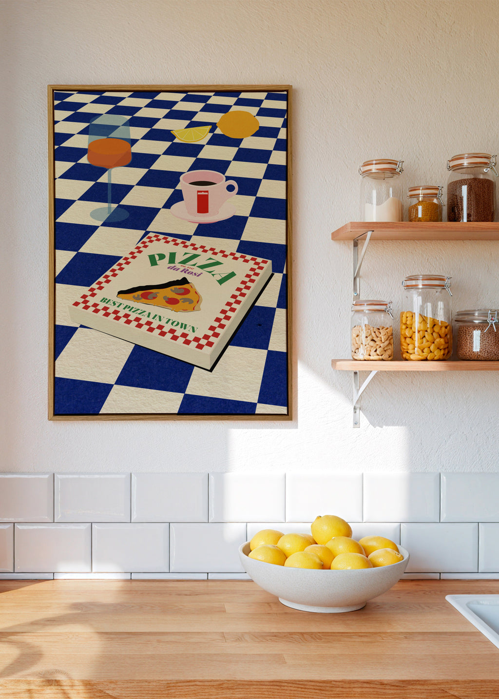 The Italian Menu - Framed canvas in an interior