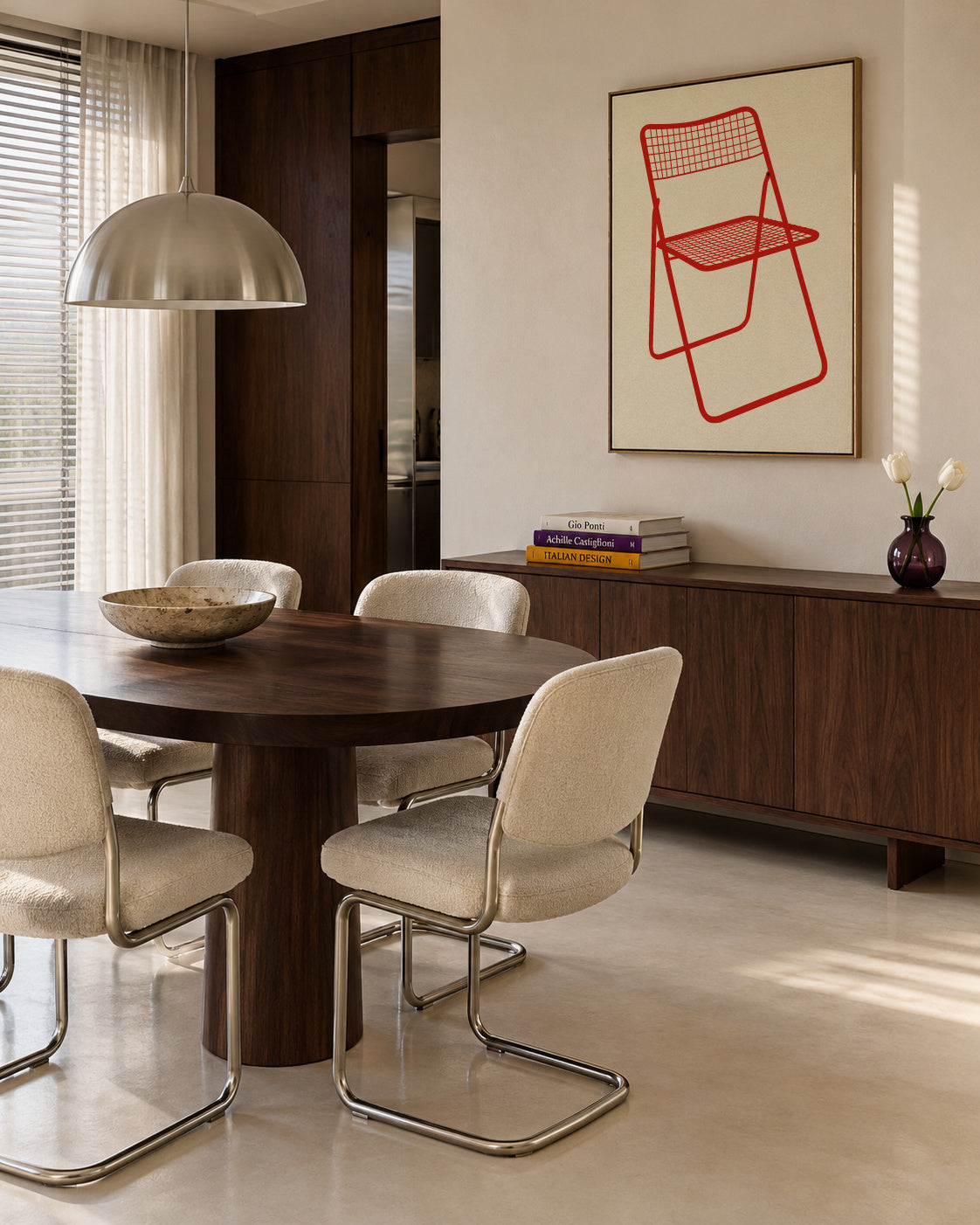 Ted Net Chair Red - Framed canvas in an interior