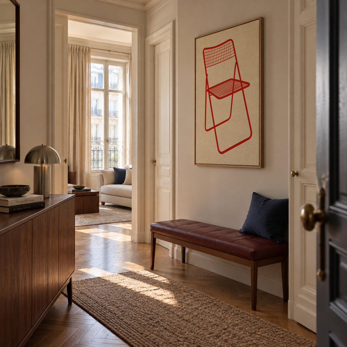 Ted Net Chair Red - Framed canvas in an interior