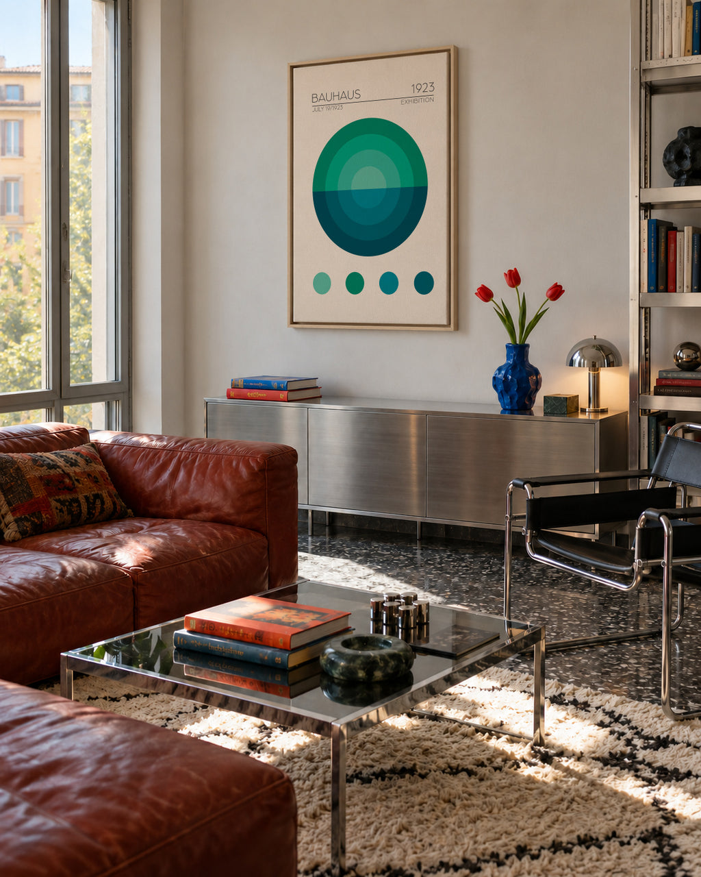 Bauhaus Mavi Daire - Framed canvas in an interior