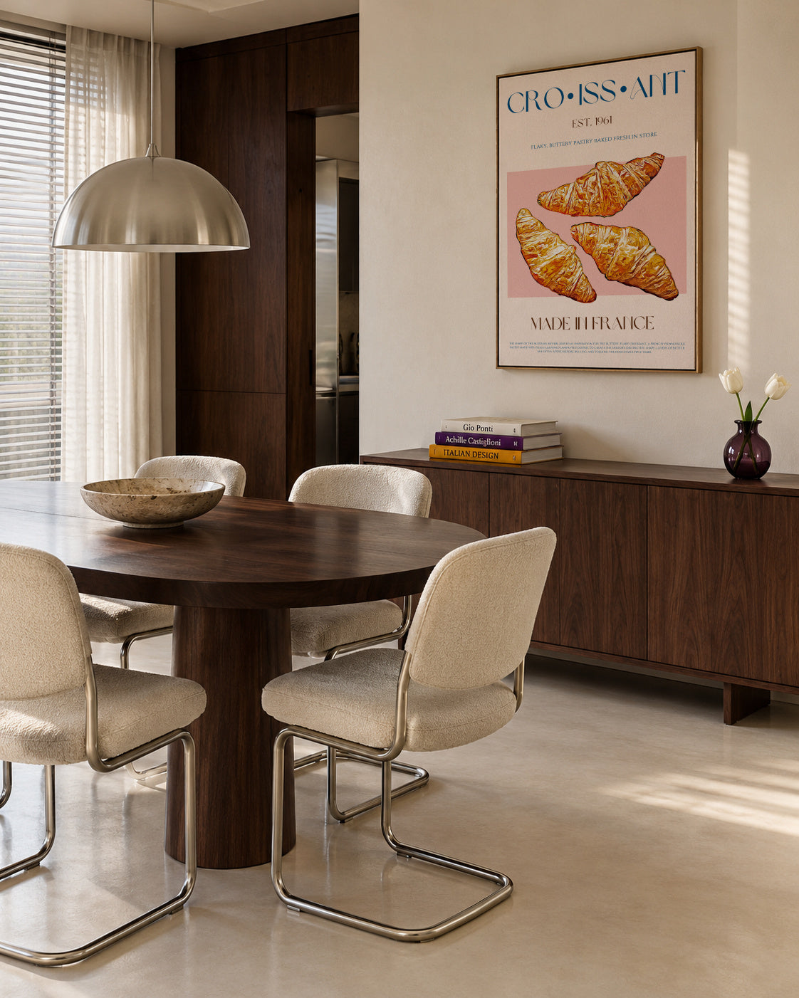 Croissant Print - Framed canvas in an interior